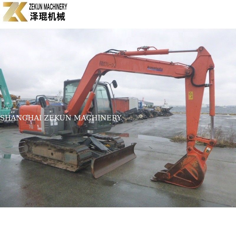 7 Tonnen schwerer Hitachi ZX 70 Bagger mit Daumen und leistungsstarkem ISUZU-Motor für kleine Eimer
